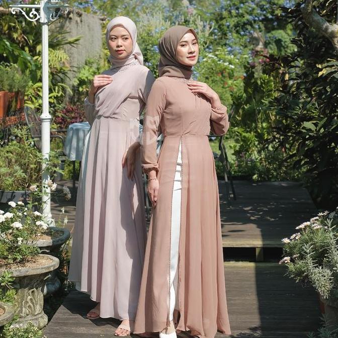 KOYU HIJAB Dress Ceruty Tali Premium Polos CAMILLA (Dress Ceruty Koyu Hijab) (TERBAIK) (TERBARU) (TE
