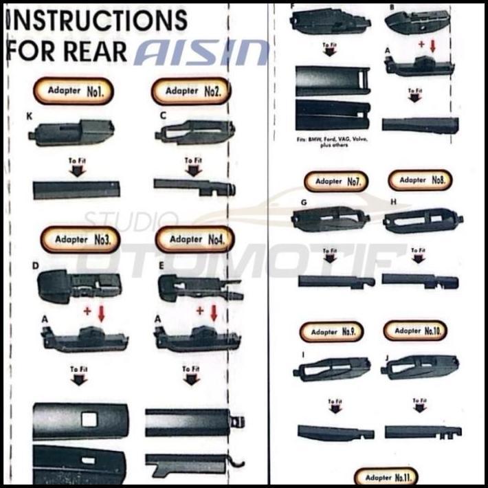 TERLARIS WIPER BELAKANG RAV4 RAV 4 2006-2012 AISIN REAR 12 INCH 