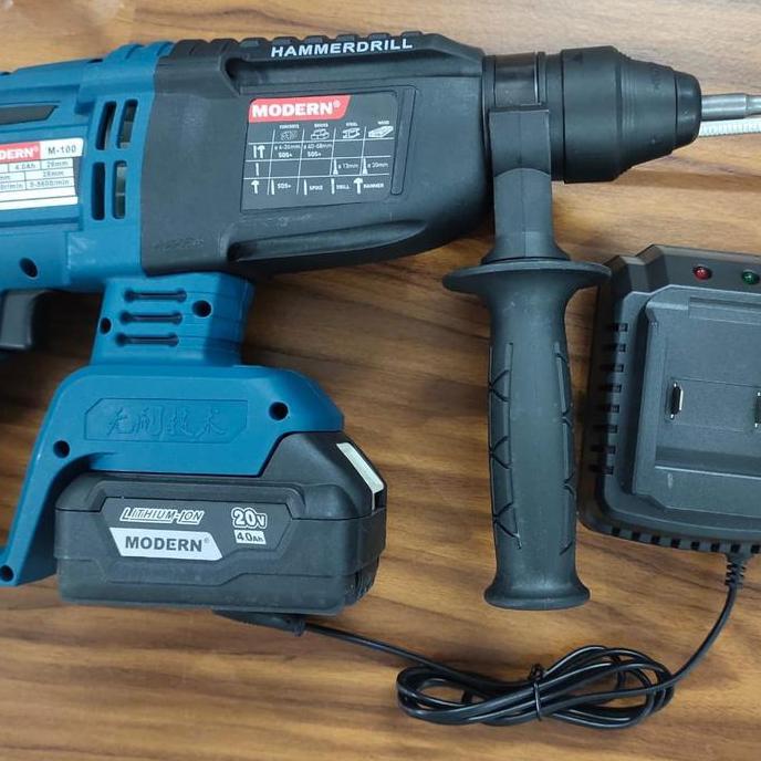 Diskon Bor Jack Hammer Drill Cordless Baterai Modern Rotary Hammer M-100 26Mm