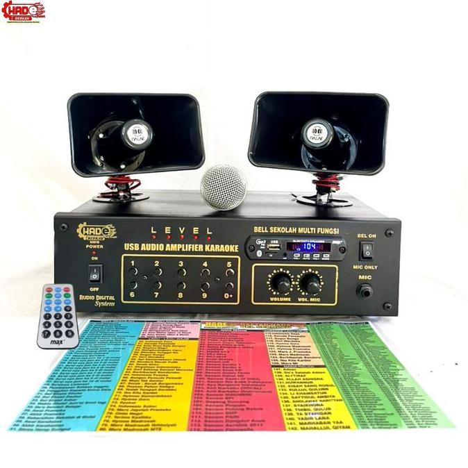 (ACS) BEL SEKOLAH MANUAL 2HORN15w 260 Nada Lengkap Amplifier 100W Mic SD Remote Control Bonus Kabel 