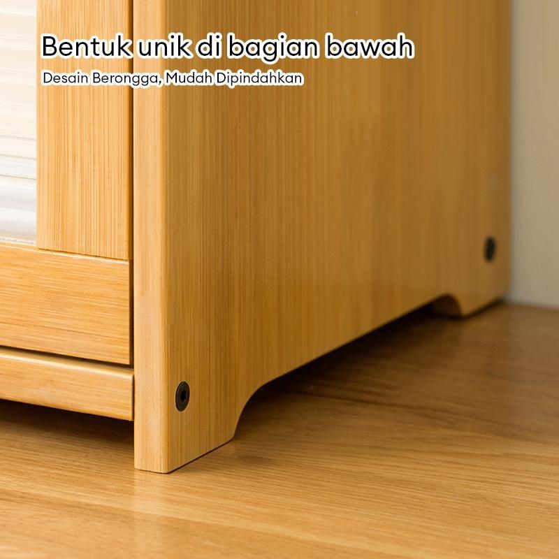 Rak Dapur Lemari Dapur Rak Dapur Kayu Lemari Piring Microwave Rak Bumbu Dapur Estetik