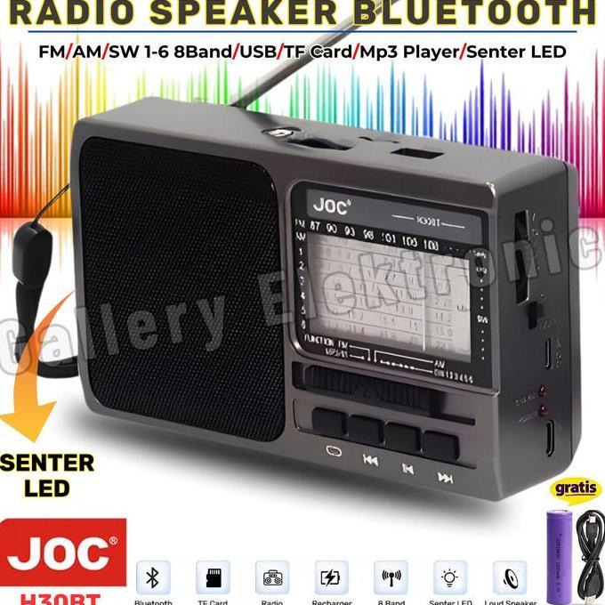 (ACS) Radio Portable Multifungsi JOC H30BT Ada Senter LED | Speaker Radio Bluetooth Full Bass Salon 