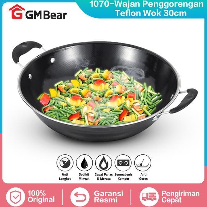 GM Bear Wajan Penggorengan Wok Pan - Wajan Penggorengan Teflon Wok