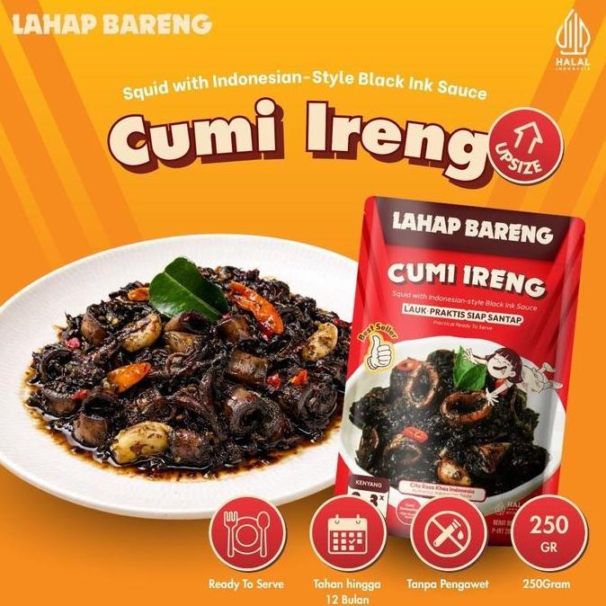 [NEW UPSIZE] Lahap Bareng | Cumi Ireng Hitam | Besar 250gr | Lauk Praktis Siap Santap | Ready to Ser