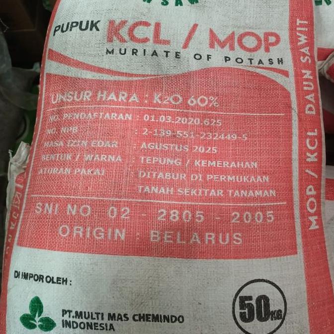 TERBARU - PUPUK MOP.KCL DAUN SAWIT 50KG ORIGINAL PABRIK