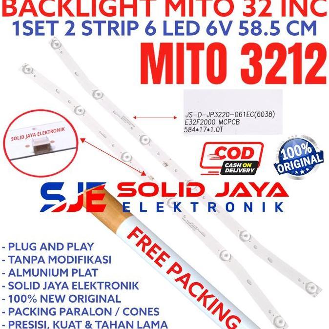 Herefarm88 - BACKLIGHT TV LED MITO 32 INC 3212 LAMPU BL 6K 6V INC INCH 6 KANCING LAMPU BL 32 IN MITO