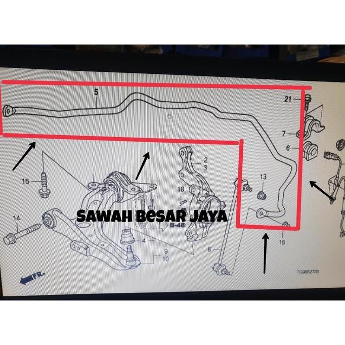 Spring Stabilizer - Besi Link Stabil Depan Honda Jazz S Rs Ge8 2008 2009 2010 2011 2012 2013 Origina