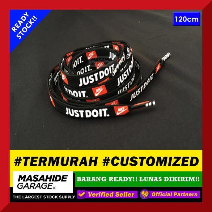 JUST DO IT LACES BLACK NIKE LIMITED SHOELACES TALI SEPATU HITAM 120cm