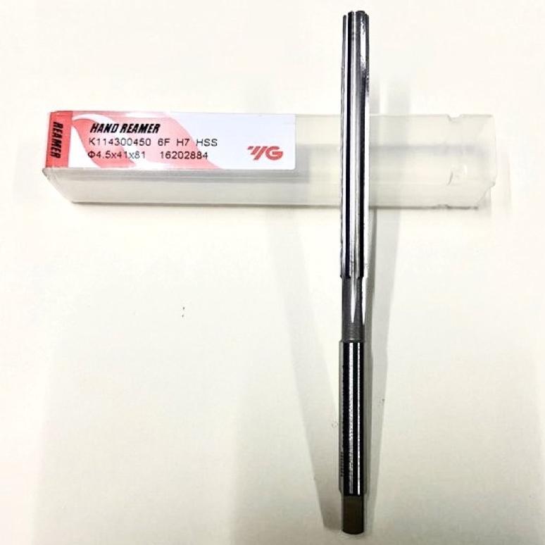 Hand Reamer 4.5 mm H7 Lurus merk YG Korea original baru..Reamer 4.5mm