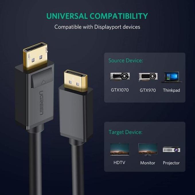 NEW UGREEN Kabel Display Port To DP 1.4 8K 60HZ / 60843 / 10211