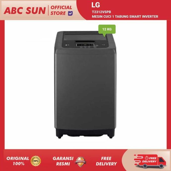 LG T2312VSPB Mesin Cuci Top Loading 12 Kg Smart Inverter Turbo Drum (TERBAIK) (TERBARU) (TERMURAH)