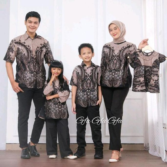 TERKINI Couple batik keluarga gamis tunik blouse kemeja anak cowok dan cewek untuk pesta lebaran bah