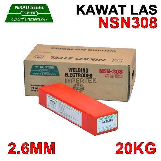PUMERIA Kawat Las NSN308 2.6mm NIKKO STEEL Elektroda NSN 308 2.6 mm Welding Listrik 2.6 X 300 Stainl
