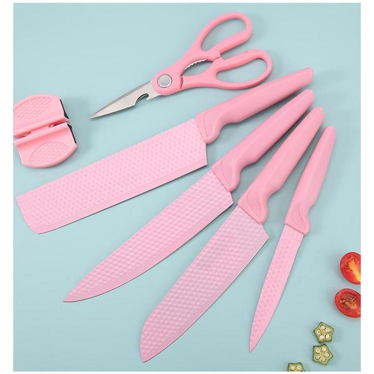LUMIERE Pisau Dapur Set 6 In 1 Pisau Diamond Set Diamond Knives Knife Set Stainless