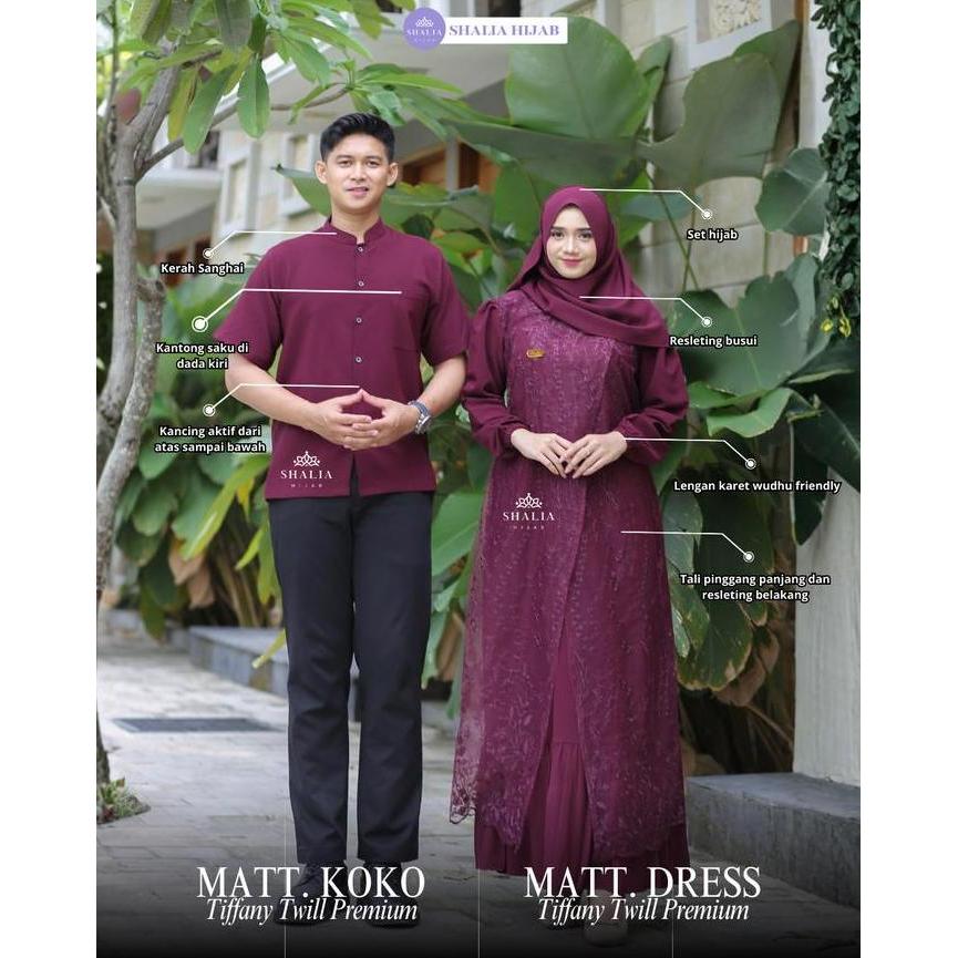 SALE Sheeva Dress Sarimbit Couple Keluarga Luxury | Gamis Kemeja Koko Brokat Tile Premium BUSUI Musl