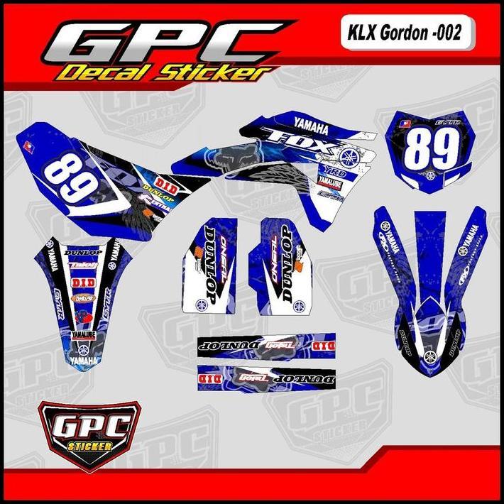 GRATIS ONGKIR PREMIUM DECAL STICKERDEKAL STIKER CUSTOM KLX GORDON BIRU 002 