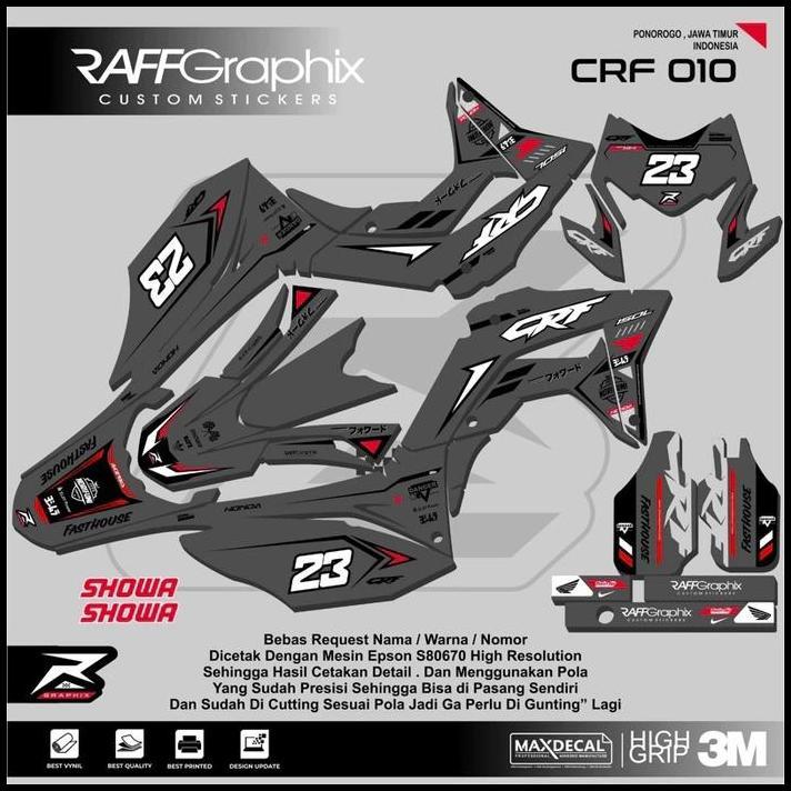 TERBARU DECAL CRF 150L FULL BODY GREY SIMPEL SPORTY