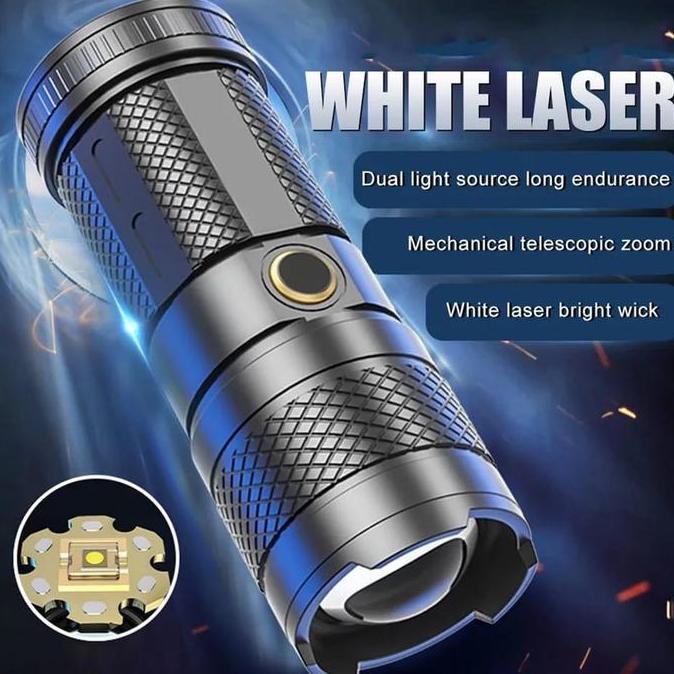 Bargoyer - Senter Kuat LED Super Terang Senter Luar Ruangan USB SENTER LED LASER  / SENTER CAS Lampu