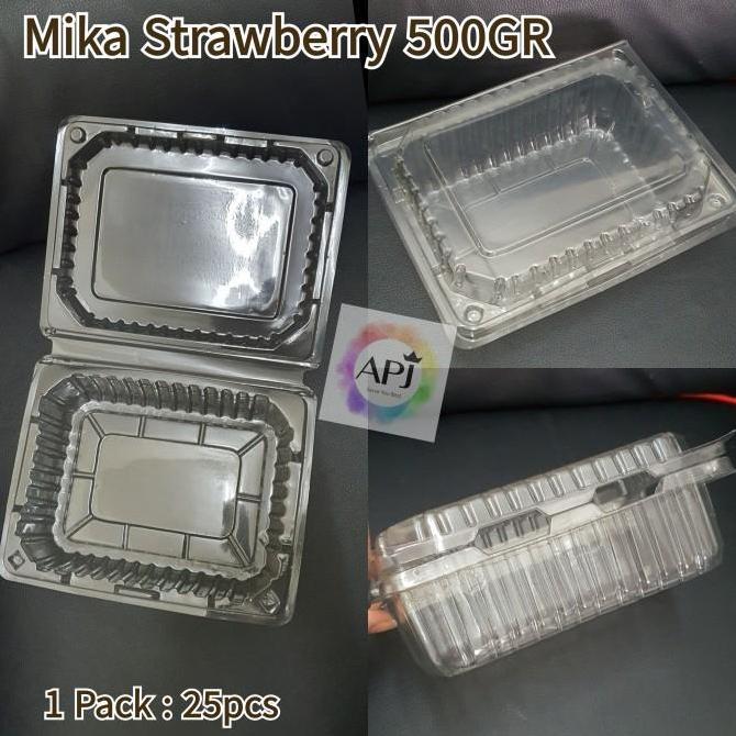 ISI 25PCS Mika Strawberry / Mika Buah / Mika Kotak Buah / Mika Tomat