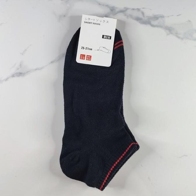 Kaos Kaki Ankle Uniqlo Pria Polos dan Motif Anti Bacterial