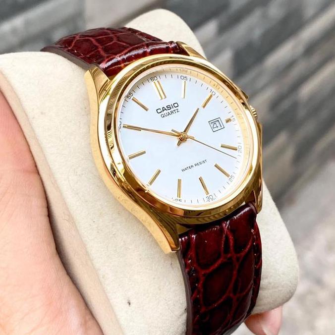 CASIO MTP-1183Q-7ADF Jam Tangan Pria Analog Coklat Gold MTP-1183Q-7A