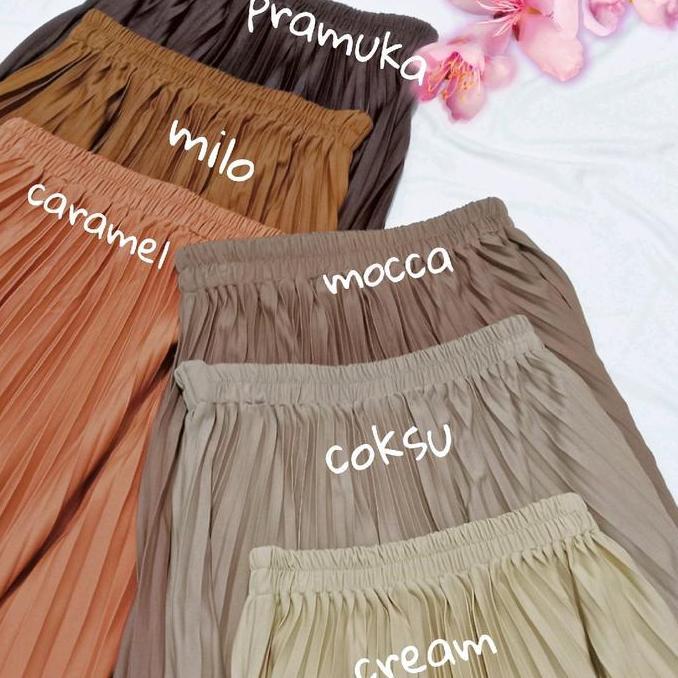 ROK PLISKET DEWASA PREMIUM Bawahan Wanita Tebal Maxi skirt full karet FASHION MUSLIM Hyget Super Mod