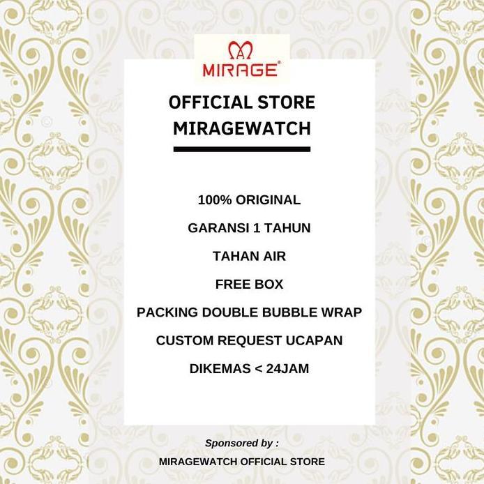 Mirage Watch - Jam Tangan Analog Pria Stainless Hitam Anti Air Original Bergaransi 8830 M