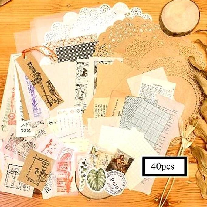 Atkx- Mini Vintage Jurnal Kit Set 40Pcs