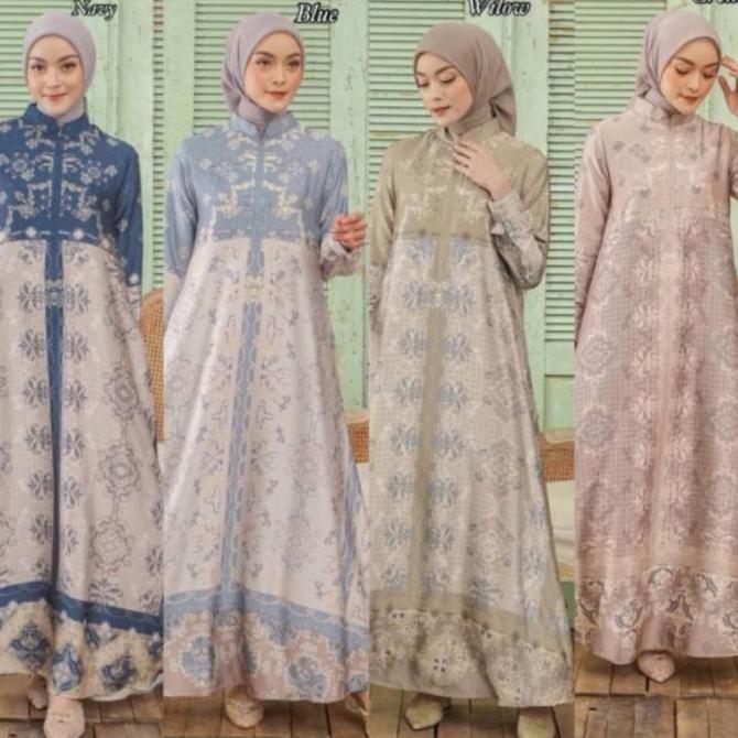 Gamis Dress Silky Motif Seragam Pengajian Nikah Taklim