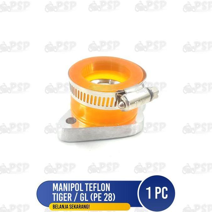 Promo Manipol Teflon Tiger PE 28 - Manifold Teplon Intake Karbu PE 28 PNP Honda CB GL Megapro Tiger 
