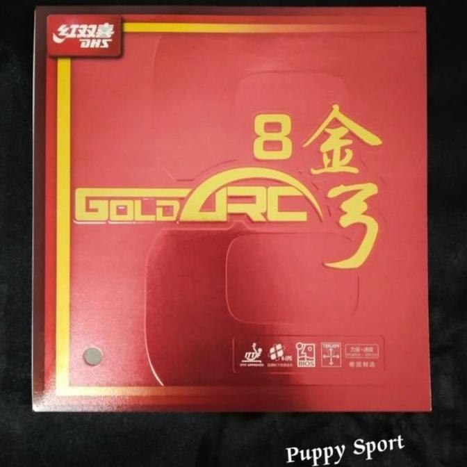 TERMURAH - Karet Bet Pingpong DHS Gold Arc 8 - 47,5 Hardness