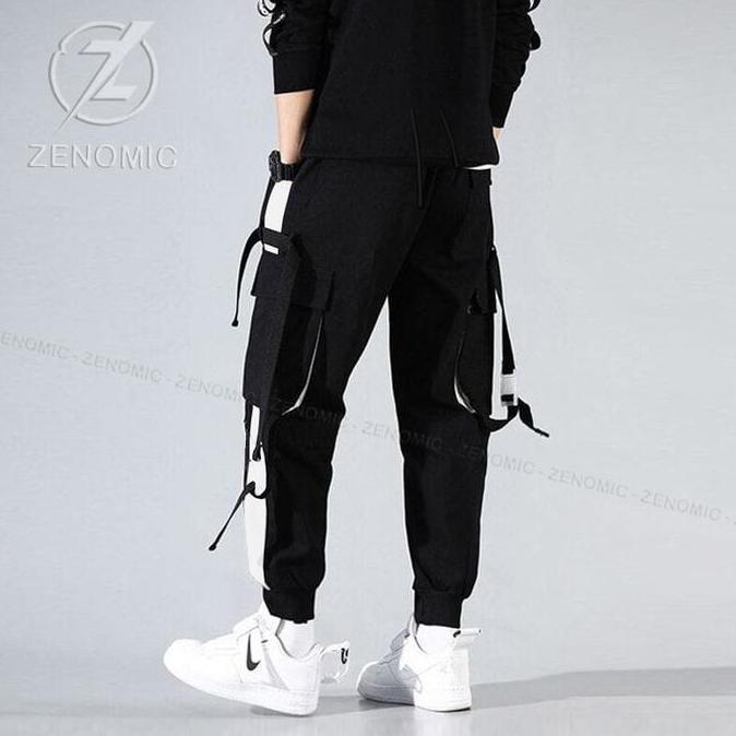 PREMIUM Celana Korea Jogger Tali Hitam Pria Wanita Cargo Joger Hypebeast Korea Style trendy Men Six 
