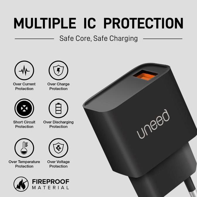 UNEED QuickPlug Wall Charger Quick Charge 3.0 Max 18watt UCH411