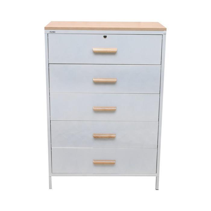 Informa Scarlett Laci Penyimpanan 5 Tingkat - Putih Berkas Lemari Arsip Kabinet Tempat Dokumen Filin