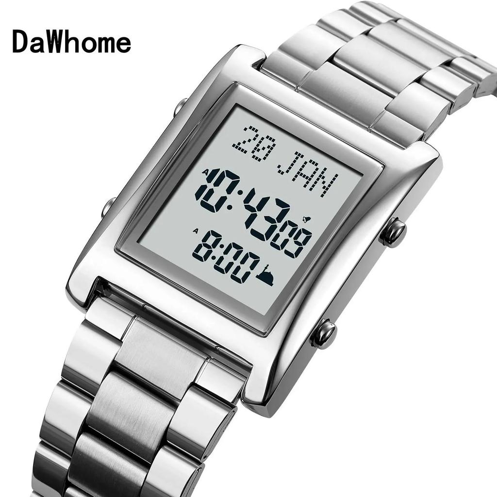 Azan Watch for Muslim Prayer with Qibla Compass Islam Al-Harameen Fajr Time Clock Include Hijri Cale