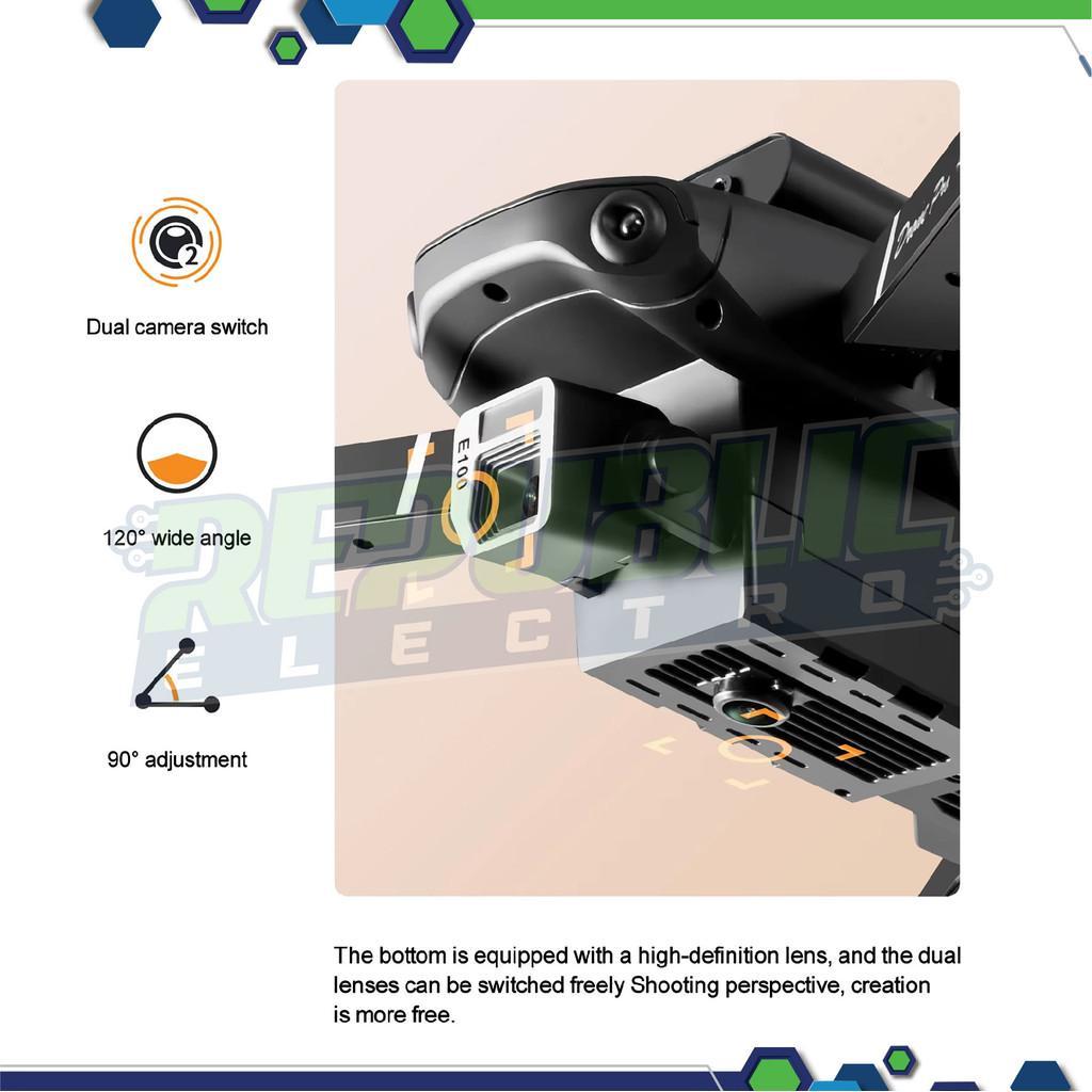 Drone E100 Dual Kamera 4K Drone E100 Obstacle Avoidance Camera - Republikelektro