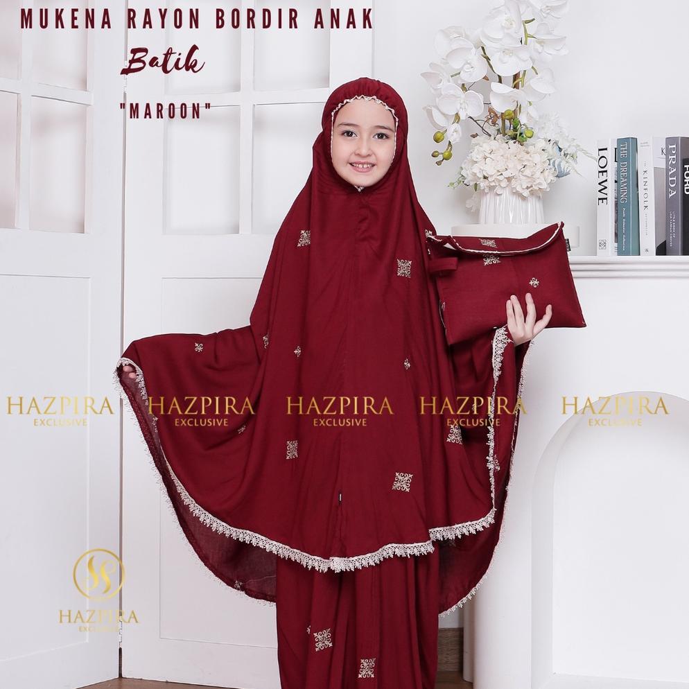 HOT MUKENA ANAK BORDIR BATIK KAIN RAYON UMUR 5-15 TAHUN