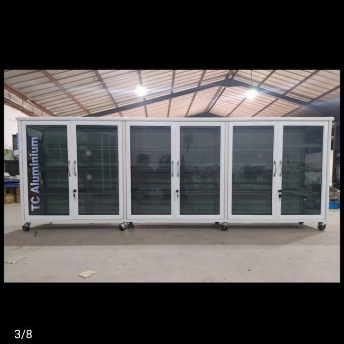 TC ALUMINIUM LS22 200X38X80 s b w LEMARI RAK SEPATU 4 SUSUN ALUMINUM HOLLOW KIPAS 20U 6 PINTU MUAT 3