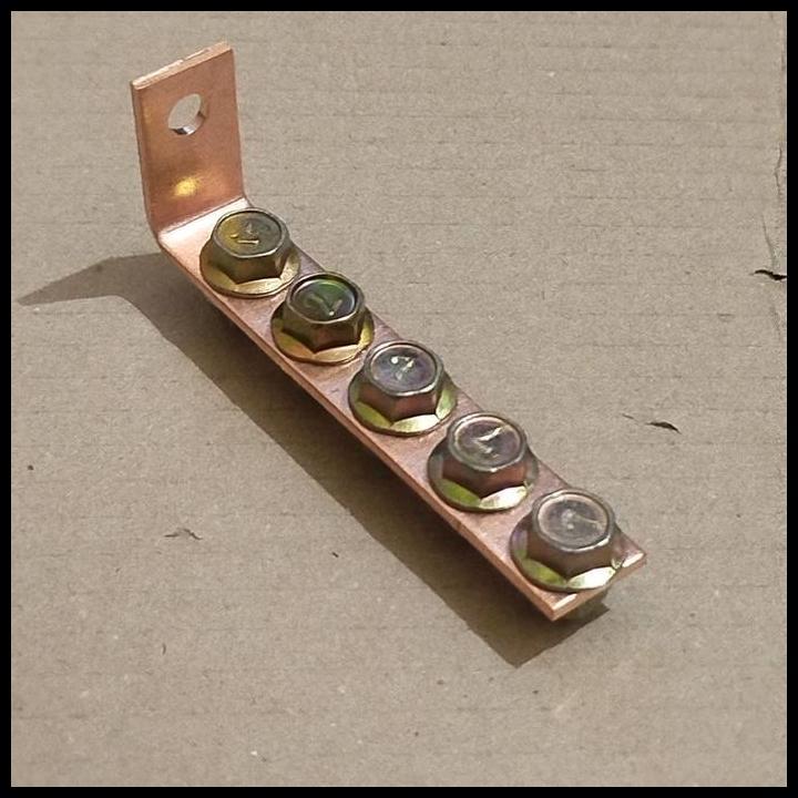 DISKON PLAT GROUNDING HEADER GROUNDING KEPALA AKI 5 TITIK TEMBAGA ASLI 