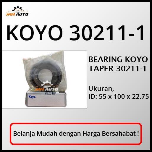 DISKON BEARING KOYO 30211 TAPERED ROLLER BEARING 30211-1 KOYO JAPAN ORIGINAL 