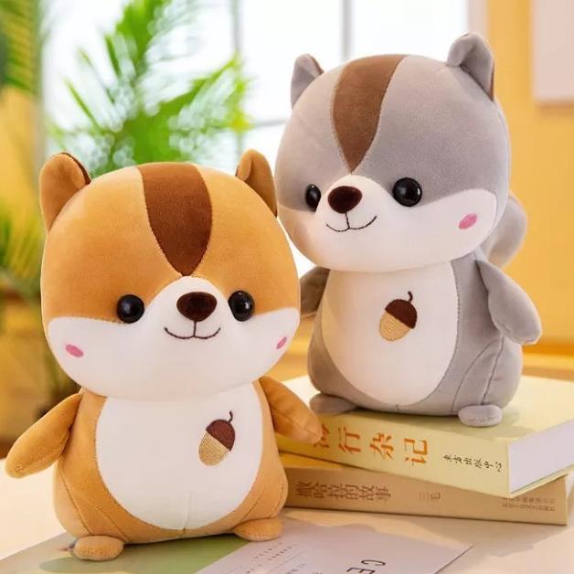 Termurah  Boneka Tupai Ukuran 30Cm Mainan Bayi Boneka Hewan Tupai Mewah Squirrel Doll Mainan Anak Lu