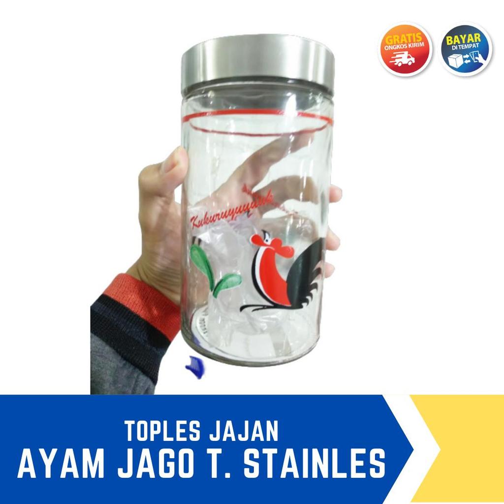 Go-Pan Store Toples Lebaran Terbaru Unik Dan Cantik Kedaung Ayam Jago 800 Ml Tutup Kaca Stainless Ke