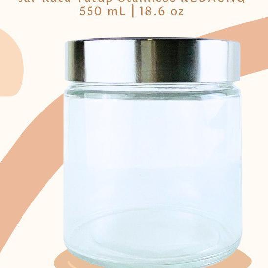 Hermetico Jar Tutup Stainless Putar 550 Ml | Toples Kaca | Jar Kaca