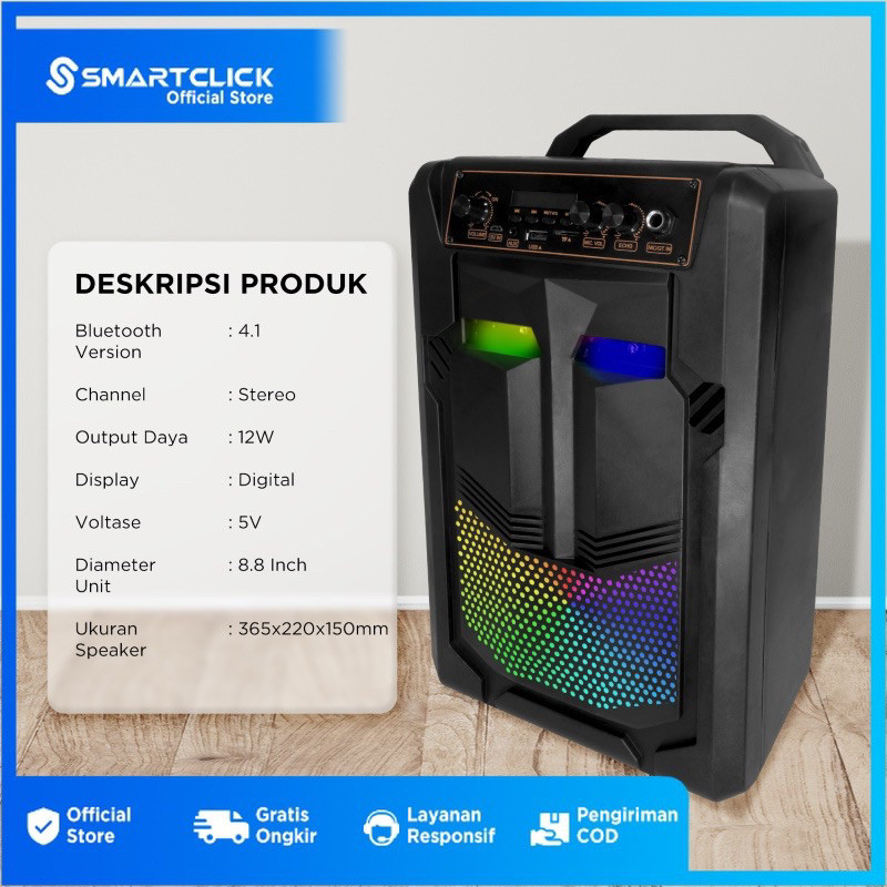 Cod Speaker Bluetooth Karaoke  Qs-889  Speaker Termurah Extra Bass