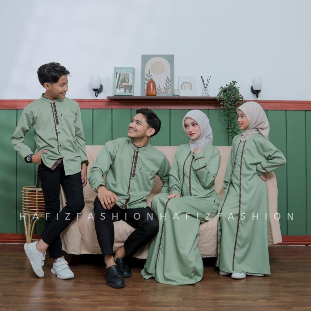 GARANSI couple muslim lebaran baju koko ayah baju koko anak gamis ibu dan gamis anak couple sarimbit