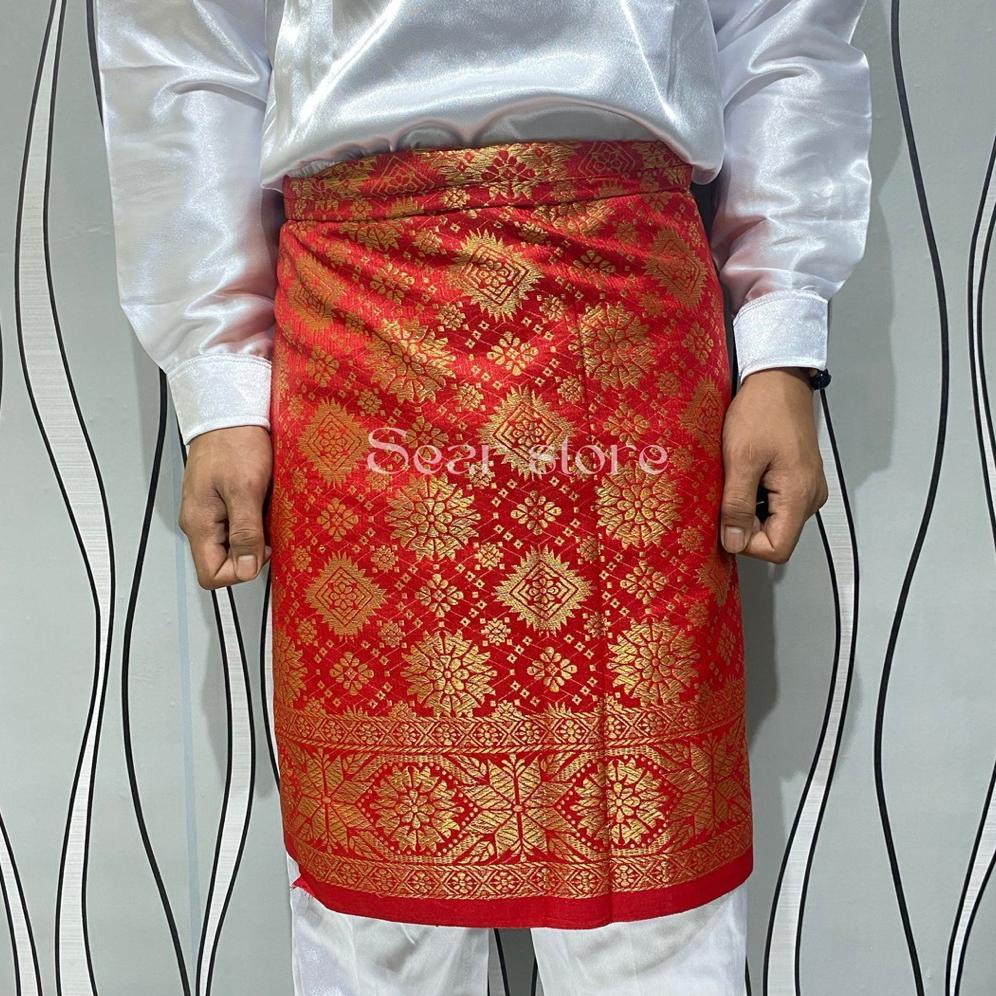 new songket pria melayu/songket bapak/tumpak songket/kain samping melayu/songket palembang/kain bapa