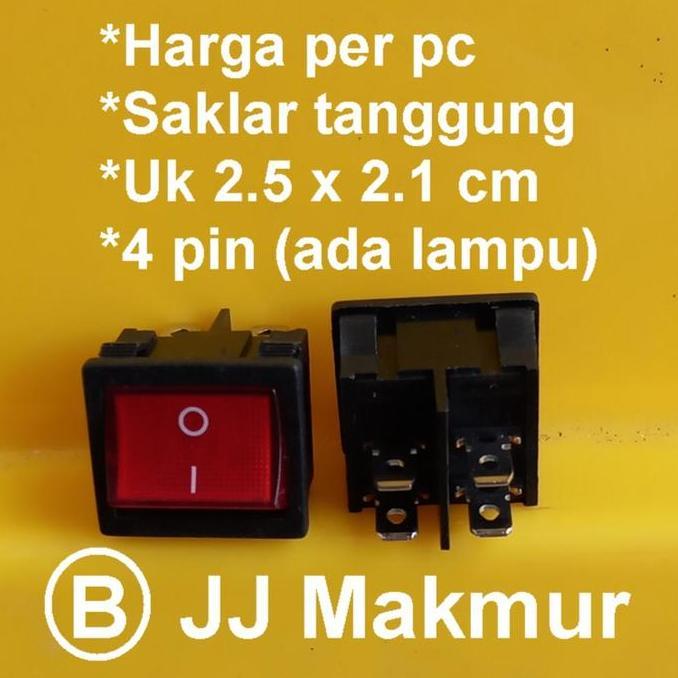 Murah Saklar Manual Tanggung On Off 4Kaki Switch Push Button Uk Sedang 4Pin