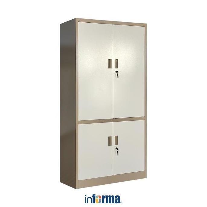 Informa Kiev Lemari Arsip Kantor Metal 4 Pintu - Cokelat Filling Kabinet Penyimpanan Dokumen Filing 