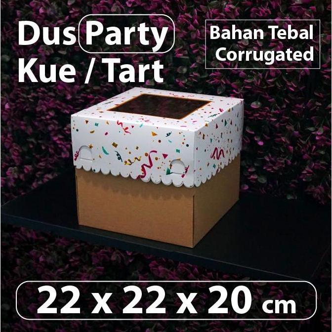 Dus Tart 22 x 22 cm - Box Kue - Kotak Kue Ulang Tahun Party