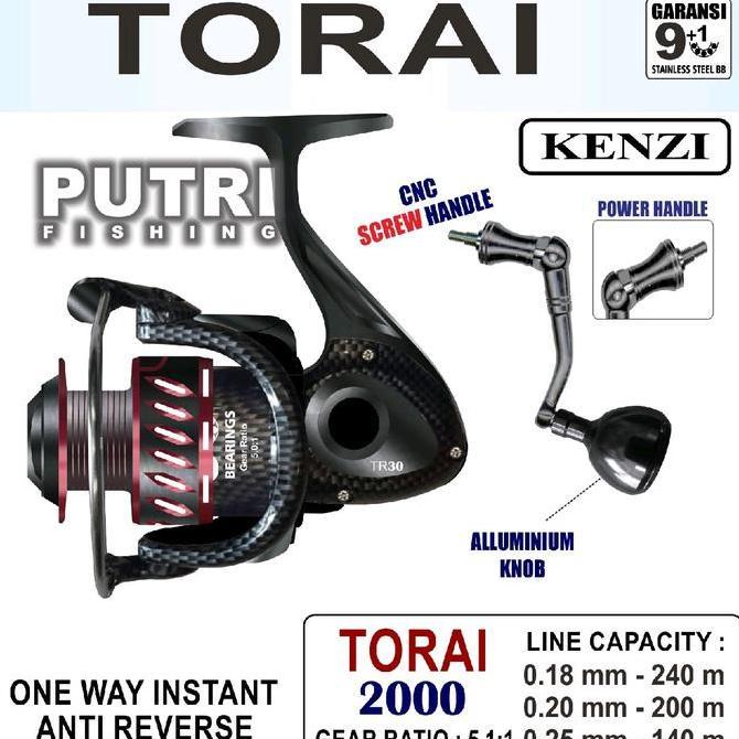 KENZI TORAI REEL 2000 3000 4000 5000 6000 Power Handle Toray